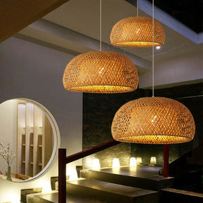 Bamboo Woven Simple Japanese Creative Pastoral Chandelier My Store