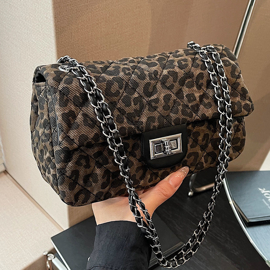 New Leopard Print Shoulder Crossbody Small Square Bag My Store