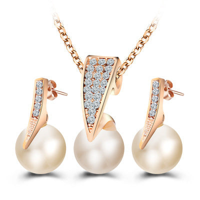 2-piece faux pearl necklace set My Store