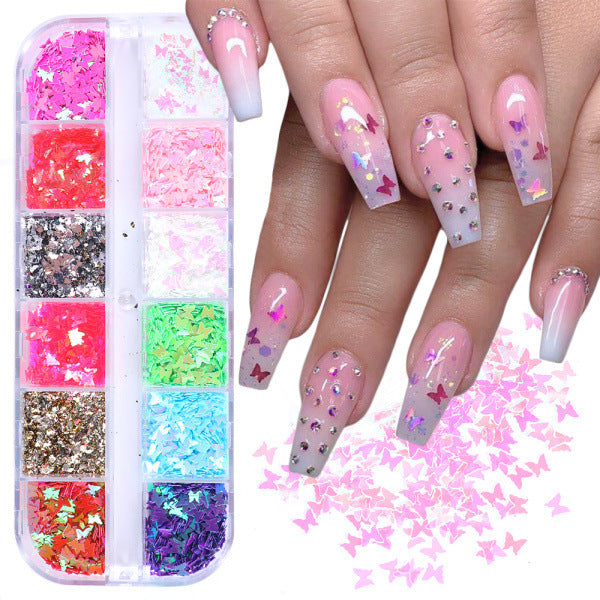 Symphony butterfly sequin nail decoration My Store