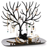 Deer Jewelry Display Stand Earrings Necklace Ring Jewelry Display Tray Jewelr Crystal Handle Antlers Jewelry Display Stand With Storage Drawer And Tray, Tree Tower Rack Hanging Organizer My Store