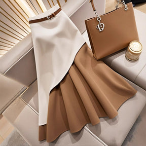 Women's Winter Brown Contrast Skirt My Store