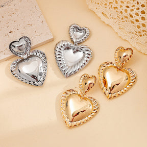 Exaggerating Heart-shapaed Metal Alloy Earrings Niche Texture My Store