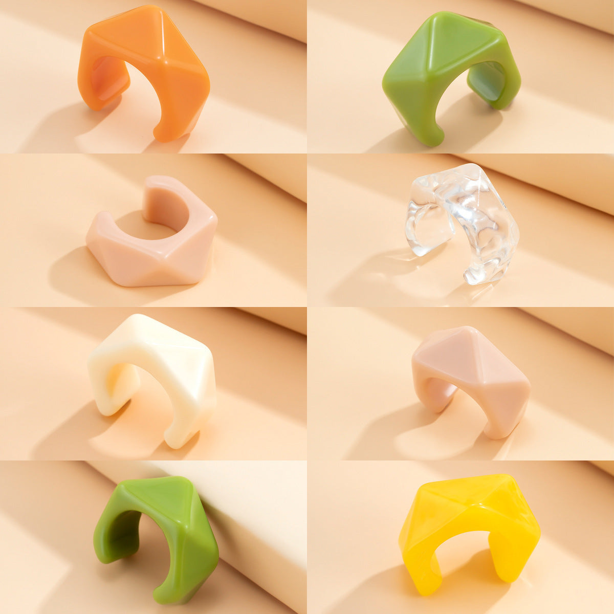 Geometric Candy Color Acrylic Simple Bracelet Ring My Store