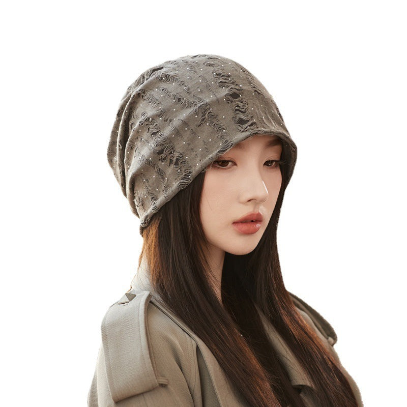 Korean Style Ripped Pile Heap Cap Children Autumn And Winter Fashion All-matching Make Face Look Smaller My Store