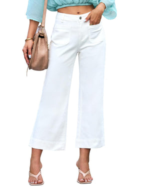 Slimming And Wide Leg Straight-leg Pants Washed Jeans Cropped Pants My Store