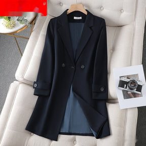 Korean Style Professional Mid-length Suit Collar Trench Coat My Store