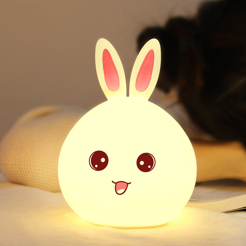 Cute Night Light Animal Rabbit Night lamps Touch Sensor Silicone LED Colorful Lights My Store