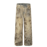 Loose Design Niche Mud Dyed Straight-leg Pants My Store