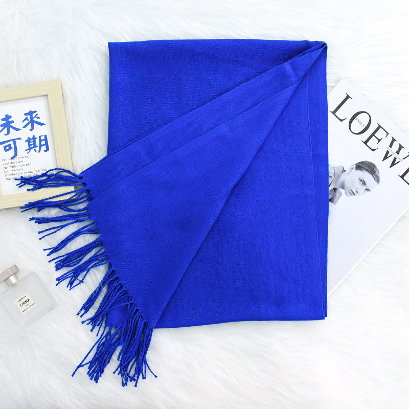 Annual Meeting Warm Cashmere Tassel Scarf My Store