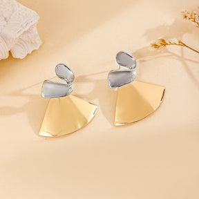 Retro Fan-shaped Textured Earrings Niche My Store