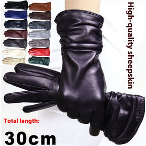 High-end Women's Sheepskin Gloves Leather Extended My Store