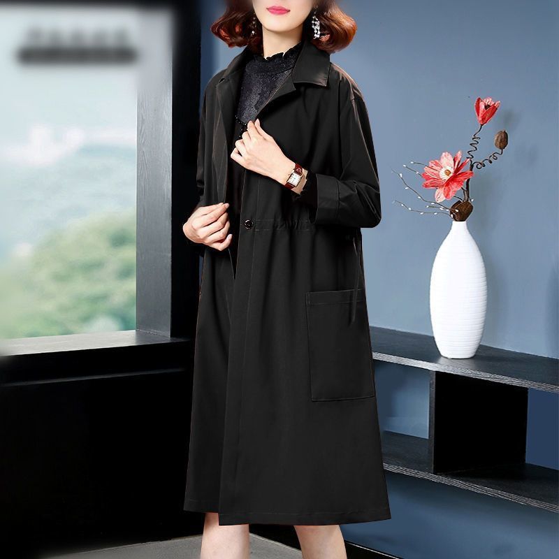 Temperament Western Style Mid-length Below The Knee Plus Size Loose Trench Coat Women My Store