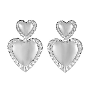 Exaggerating Heart-shapaed Metal Alloy Earrings Niche Texture My Store