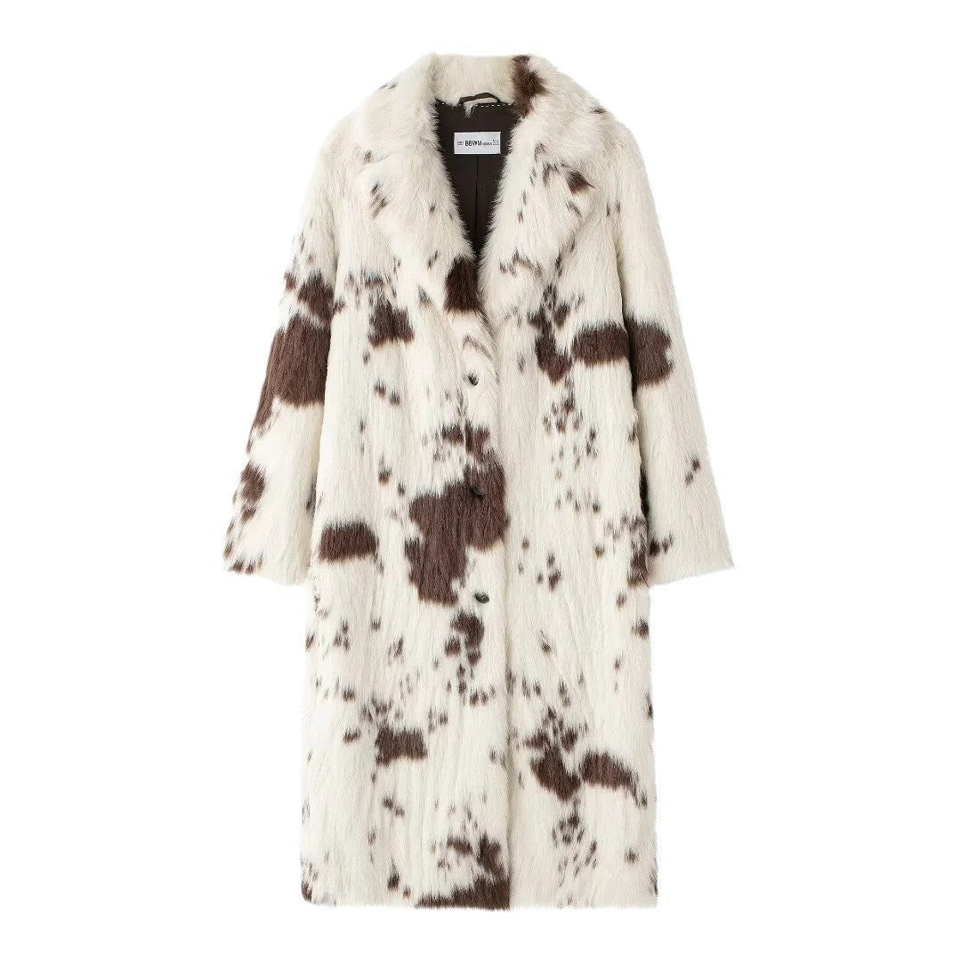 Women's Animal Pattern Imitation Fur Coat My Store