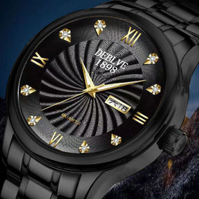 Fashion Alloy Steel Belt Waterproof Luminous Men's Dual Calendar Watch My Store