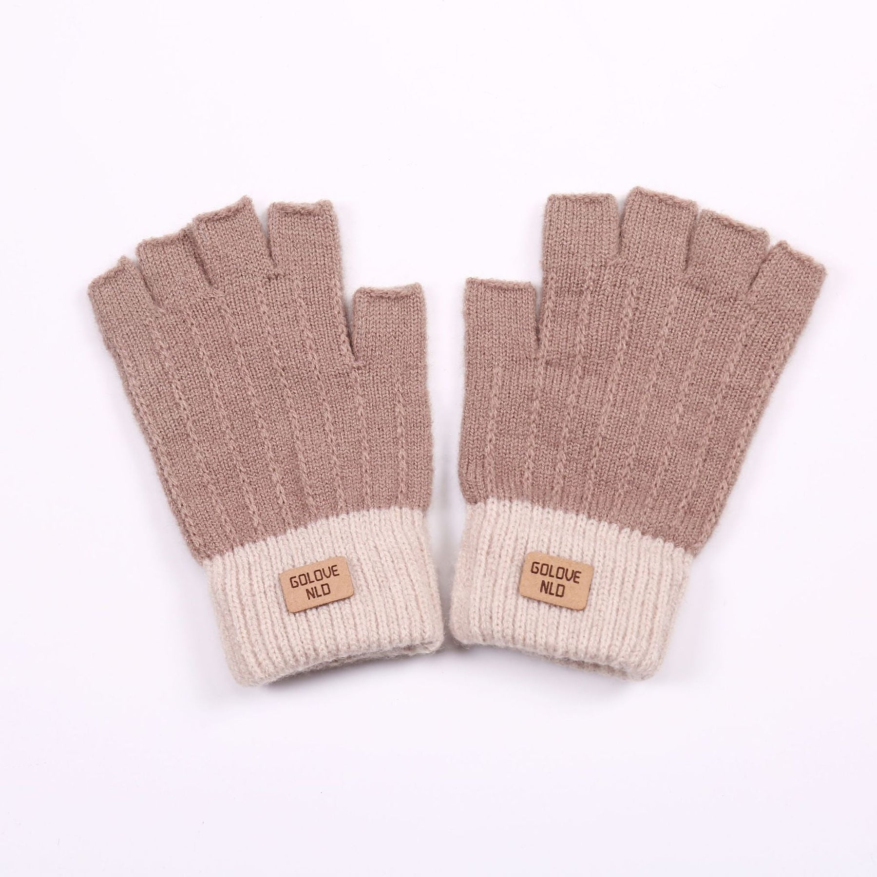 Fiber Half Finger Gloves Wool Knitted Warm My Store