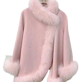 Artificial Fur Mid-length Coat Women's Woolen Cloak My Store