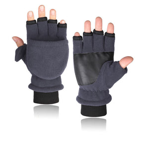 Double-layer Velvet Gloves Flip Touch Screen Half Finger Gloves My Store