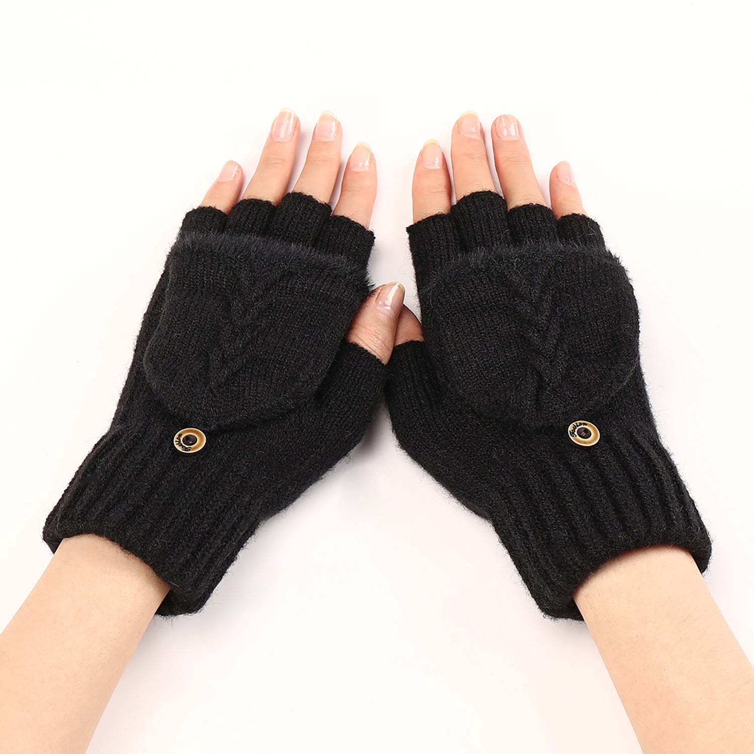 Wool Fingerless Gloves Women's Warm Fashionable Knitted Half Finger Oversleeves My Store