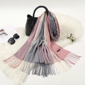 Autumn And Winter New Contrast Color Warm Cashmere-like Fashion Scarf My Store