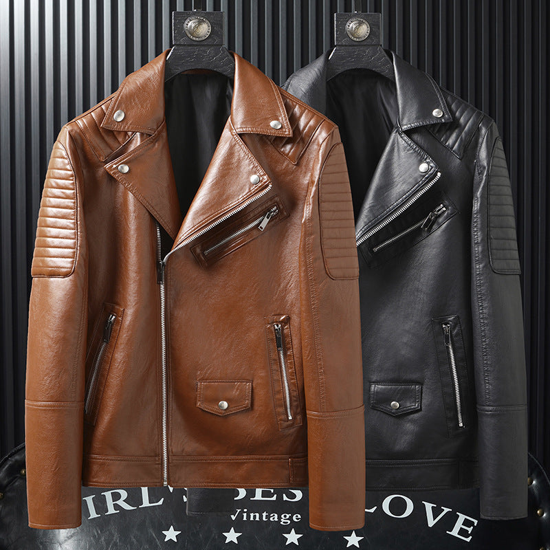 Spring And Autumn Slim-fitting Biker Leather Jacket My Store