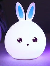 Cute Night Light Animal Rabbit Night lamps Touch Sensor Silicone LED Colorful Lights My Store