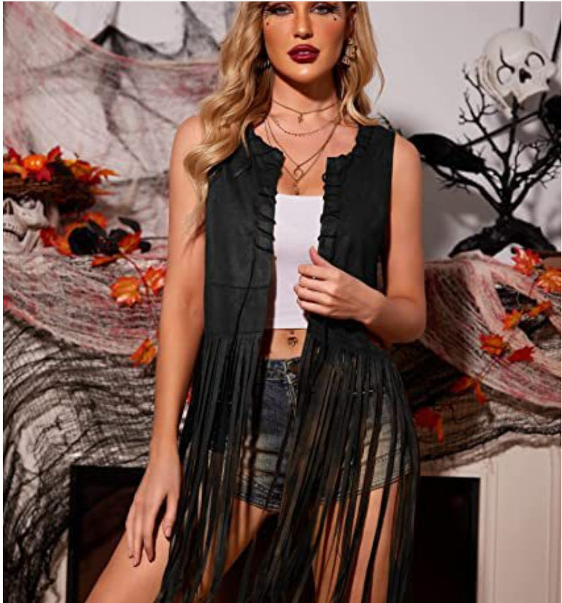 Suede Tassel Vest Coat Women My Store