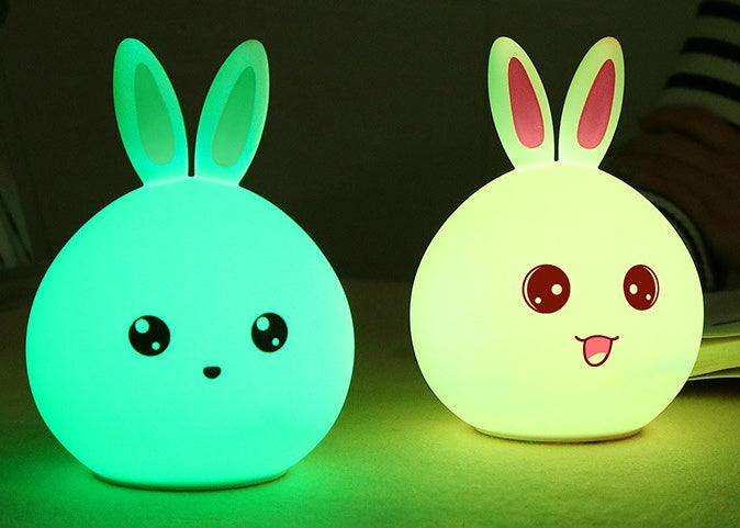 Cute Night Light Animal Rabbit Night lamps Touch Sensor Silicone LED Colorful Lights My Store