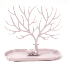 Deer Jewelry Display Stand Earrings Necklace Ring Jewelry Display Tray Jewelr Crystal Handle Antlers Jewelry Display Stand With Storage Drawer And Tray, Tree Tower Rack Hanging Organizer My Store