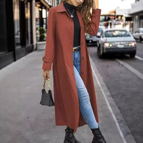 Fashion Casual Gentle Button Long Trench Coat For Women My Store