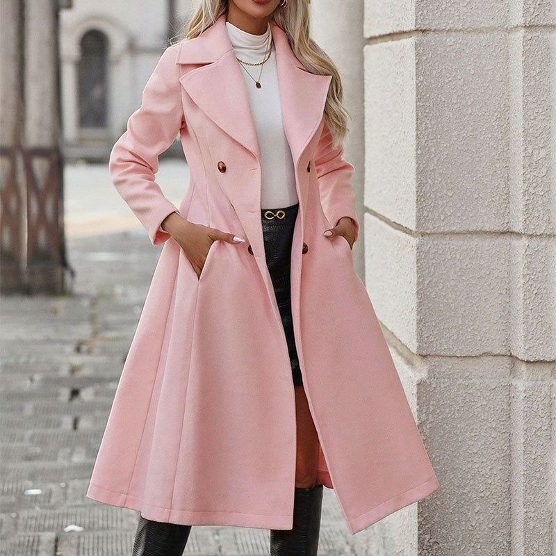 Women's Trench Coat Lapel Pocket Double Breasted Coat My Store