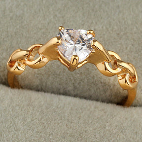 Trend Chain Heart-shaped Zircon Ring My Store