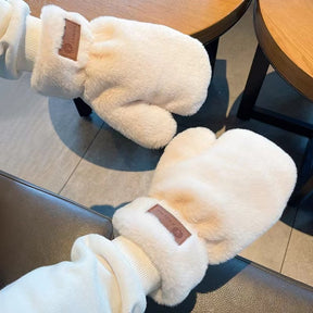 Fleece-lined Mittens Plush Autumn And Winter Warm Gloves My Store