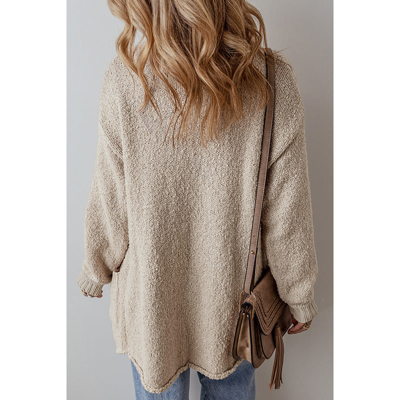 European And American Leisure Versatile Mid-length Knitted Cardigan Sweater My Store