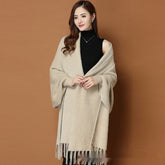 Autumn And Winter Classic Pure Color Thickened Faux Mink Sleeved Shawl Women's Scarf My Store