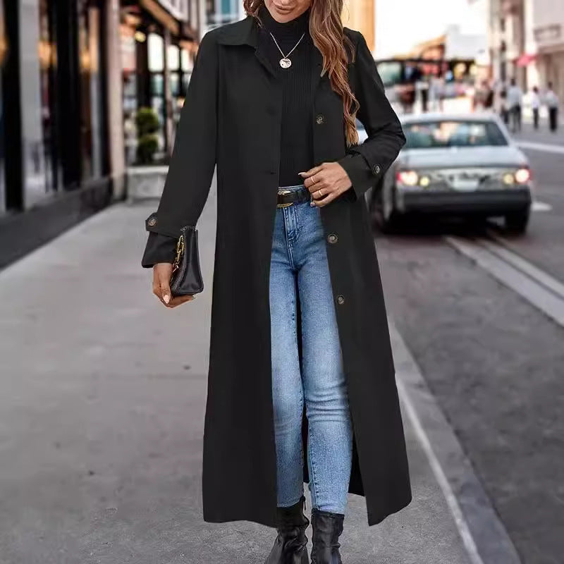 Fashion Casual Gentle Button Long Trench Coat For Women My Store