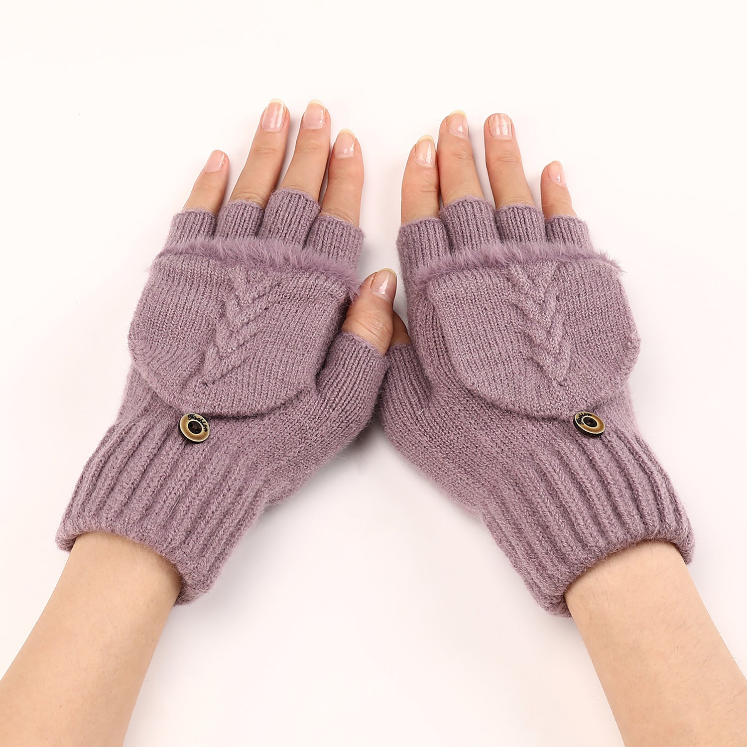 Wool Fingerless Gloves Women's Warm Fashionable Knitted Half Finger Oversleeves My Store