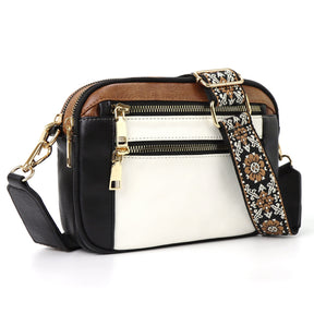 Cow Color Matching Multifunctional Zipper Crossbody Bag My Store