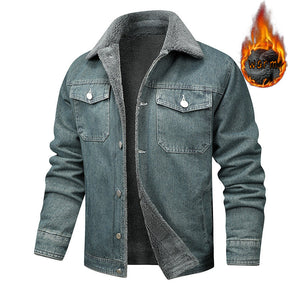 Denim Coat Fleece-lined Men Fashion Brands Jacket My Store