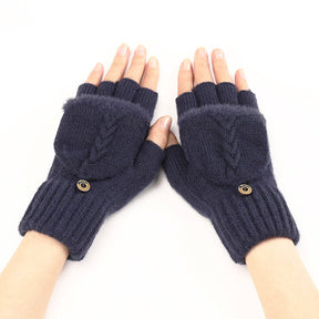 Wool Fingerless Gloves Women's Warm Fashionable Knitted Half Finger Oversleeves My Store