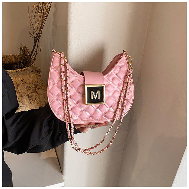 High-grade Bag Women's New Fashion Rhombus Single Shoulder Underarm All-match Niche Texture Chain Messenger Bag My Store