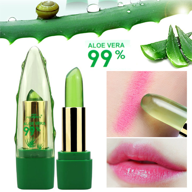 Aloe Vera Gel Color Changing Lipstick Gloss  Moisturizer Anti-drying Desalination Fine-grain Lip Blam Care My Store