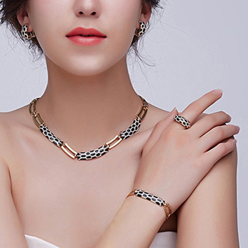 New Korean style diamond earring necklace set My Store