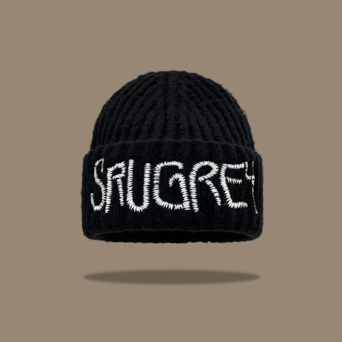 Korean Fashion Lettered Black Wool Hat My Store