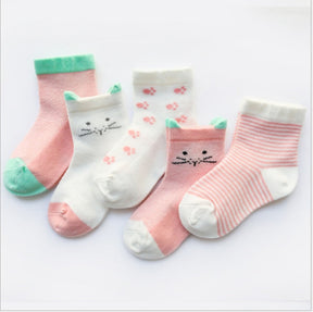 Children's Socks Pack of 5 Colors Breathable Summer Cotton Socks for Boys and Girls My Store