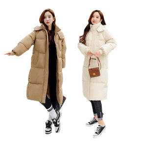 Long Over-the-knee Cotton-padded Coat Women's Loose Down Cotton-padded Jacket My Store