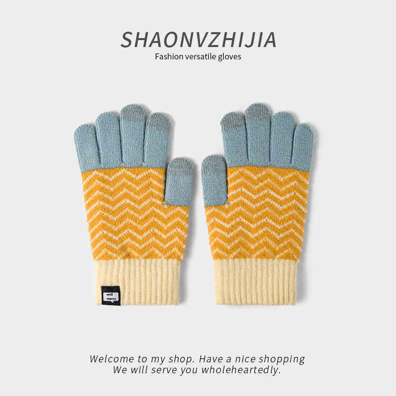 Pineapple Knitted Woolen Gloves Women's Winter My Store