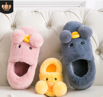 Winter cute cartoon kids cotton shoes for men and women baby shoes small yellow duck cotton slippers children My Store