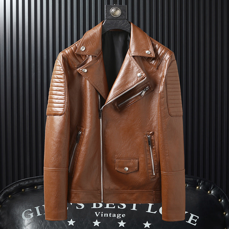 Spring And Autumn Slim-fitting Biker Leather Jacket My Store